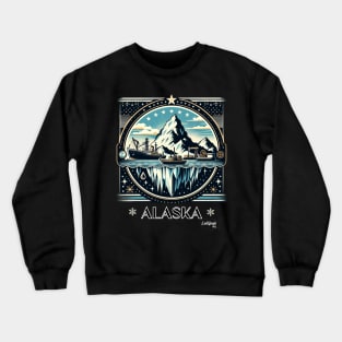 Ice & Oil: Alaska's Ruggedness - American Vintage Retro style USA State Crewneck Sweatshirt